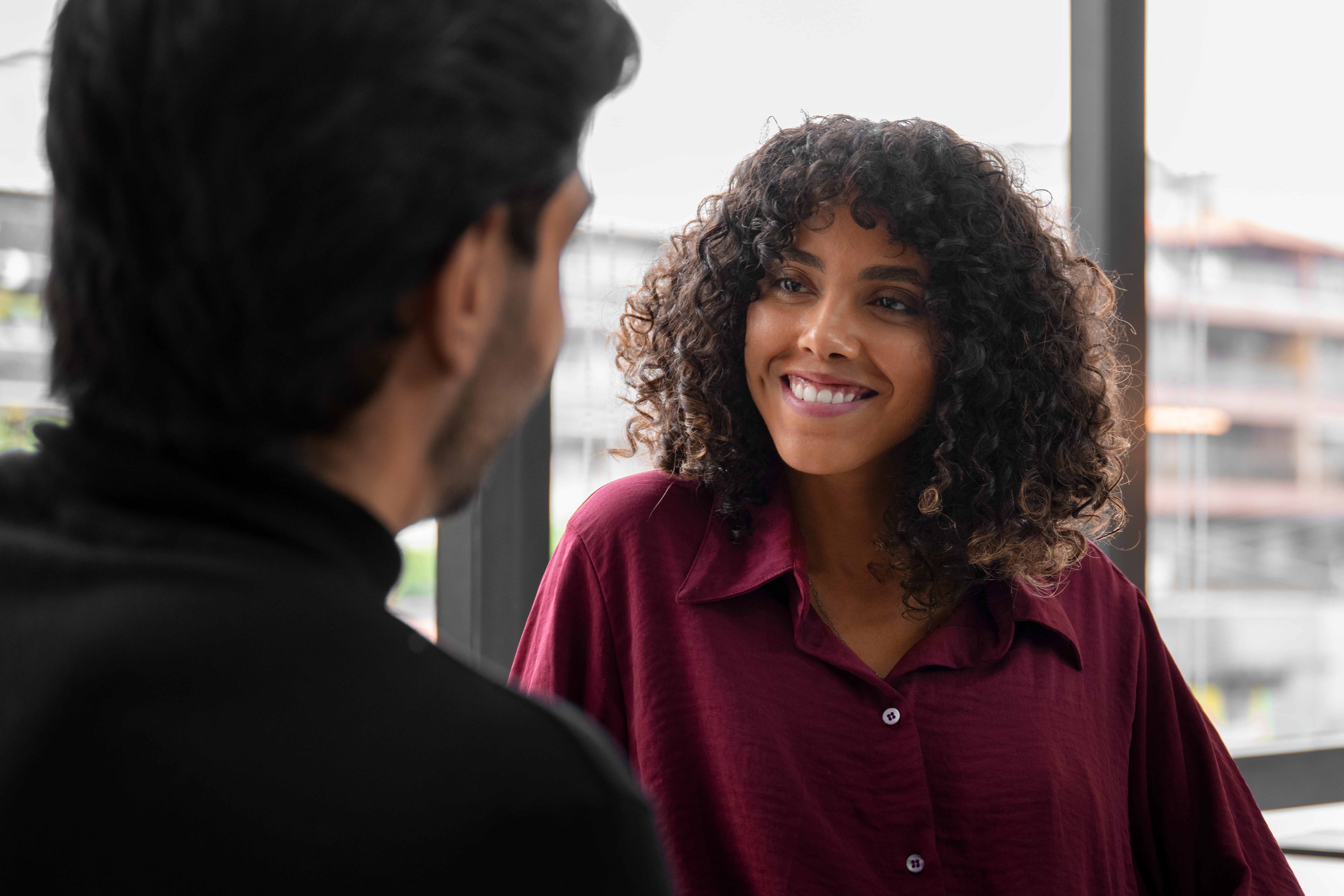 Business people in a customer conversation